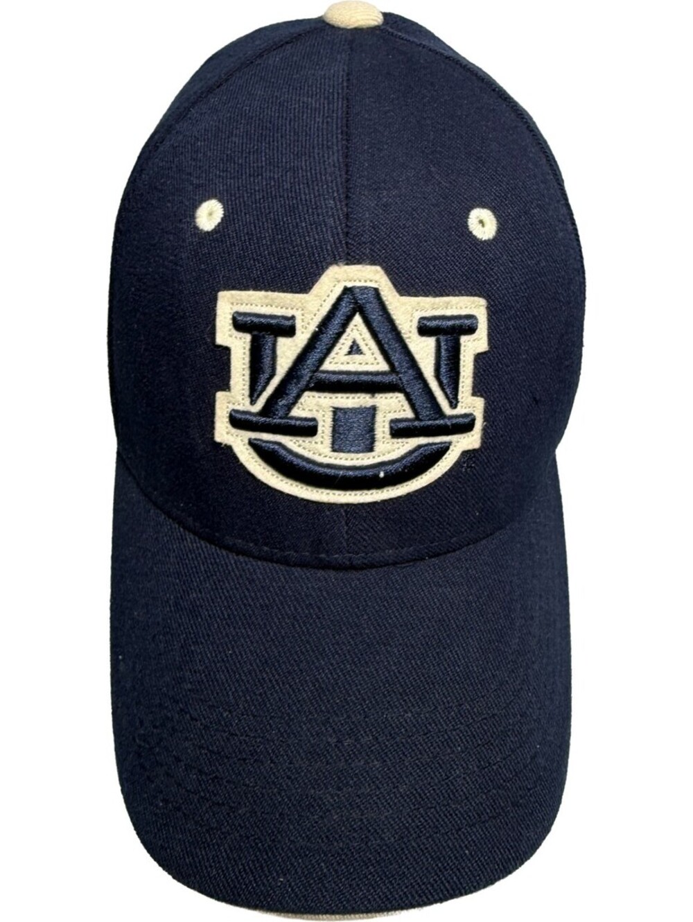 Vintage Y2K Auburn Tigers Hat Stretch Fitted 1 Size Cap Top of the World Navy